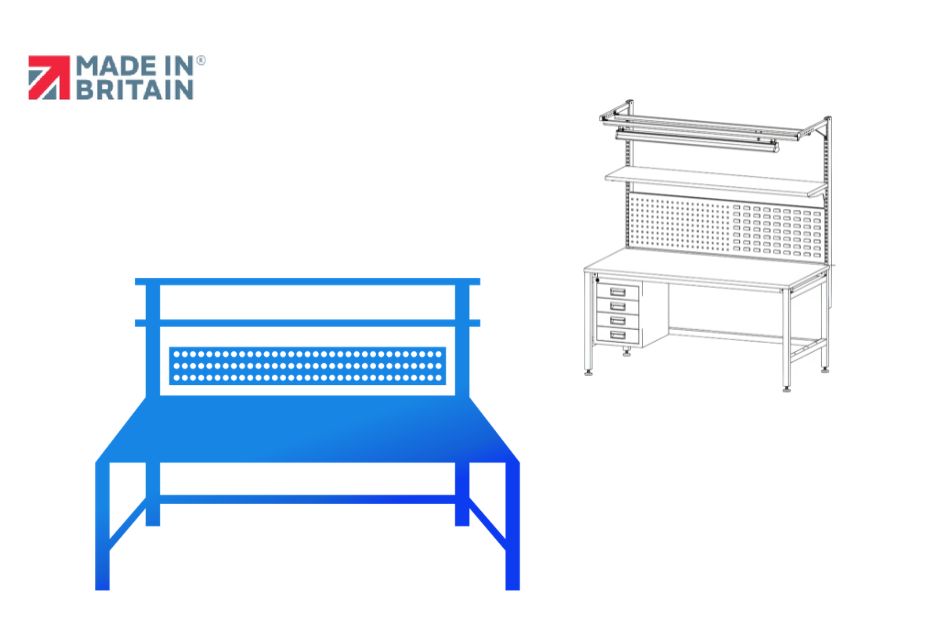 Sturdy workbench for professional workshop tasks and heavy-duty projects Sturdy workbench for professional workshop tasks and heavy-duty projects